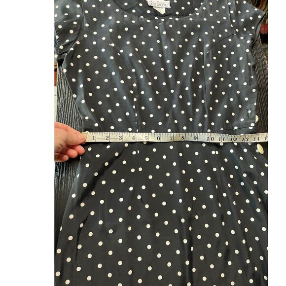 Vintage 90's Just Jacalyn Polka Dot Side Button Midi Dress - Picture 9 of 10